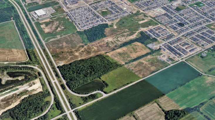 The 47-hectare area in Barrhaven where Minto Group is proposing a new subdivision. Image credit: Minto Group
