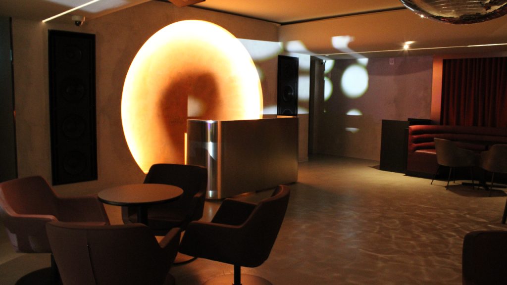The VIP lounge DJ booth. Photo by Marissa Galko.