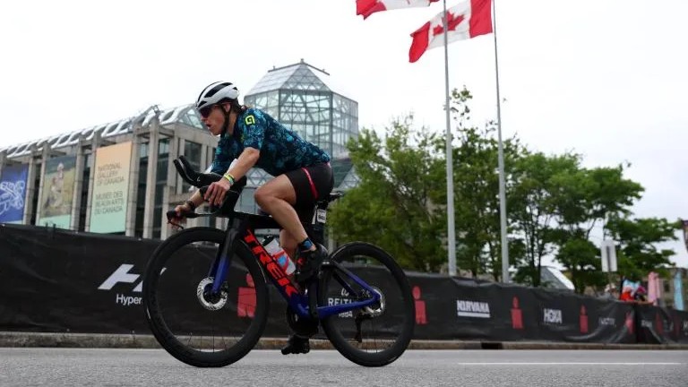 A cyclists competes in Ironman Canada-Ottawa. Photo credit: Ironman Triathalon