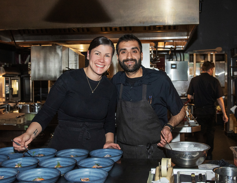 Dinner was prepared by chef Raghav Chaudhary (Aiāna) with chef Anna Cote of Kitigan Zibi, for the fourth year in a row at Aiāna's third annual Gathering for Reconciliation on Sept. 23, 2026. Photos by Tia MacPherson-Abdulla/OBJ.
