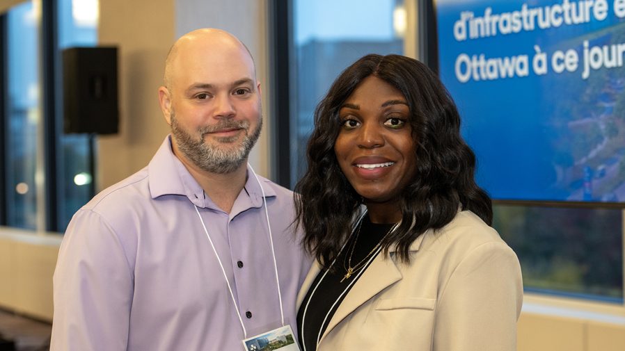 Steve Dash and Ziyada Callender together as the dinner begins at the Fall Presidents Dinner in Support of The Ottawa Hospital at The Westin Ottawa on October 13, 2026. Photo by Tia MacPherson-Abdulla/OBJ.